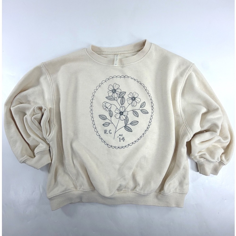 Rylee + Cru Kids Cream Floral Graphic Pullover Sweatshirt Size 4-5Y